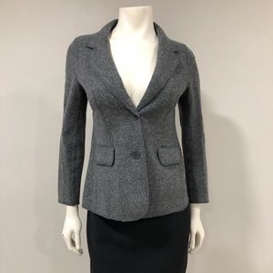 Talbots charcoal gray boiled wool jacket.